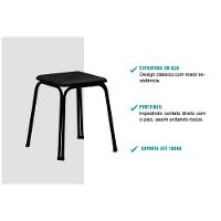 Kit 2 Banqueta De Cozinha 1748 4 Un Preto- Courano Preto - Carraro - 3