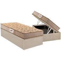 Conjunto Box Baú Solteiro Colchão Espuma Paropas Compact Ag 65 - D28 Royalle Clean + Base Crc Suede Clean (88x188) - 1