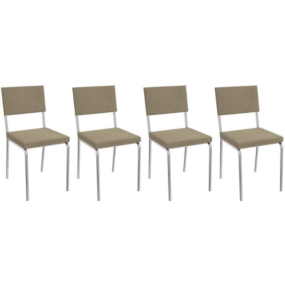 Cadeira Sala De Jantar Zaria 2c128 Kit 4 Un Cromado-boucle Fendi A057 - Kappesberg - 1