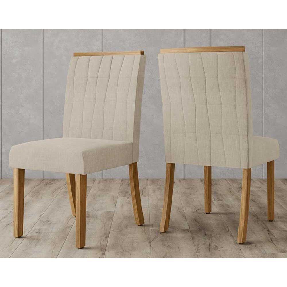 Kit 2 Cadeiras De Cozinha Tauá Nature-linho Bege - Henn - 1