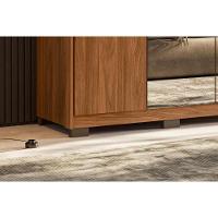 Guarda Roupa Solteiro 4 Portas E 3 Gavetas C- 2 Espelhos E Pés Attore Nogueira Touch-nude Prime