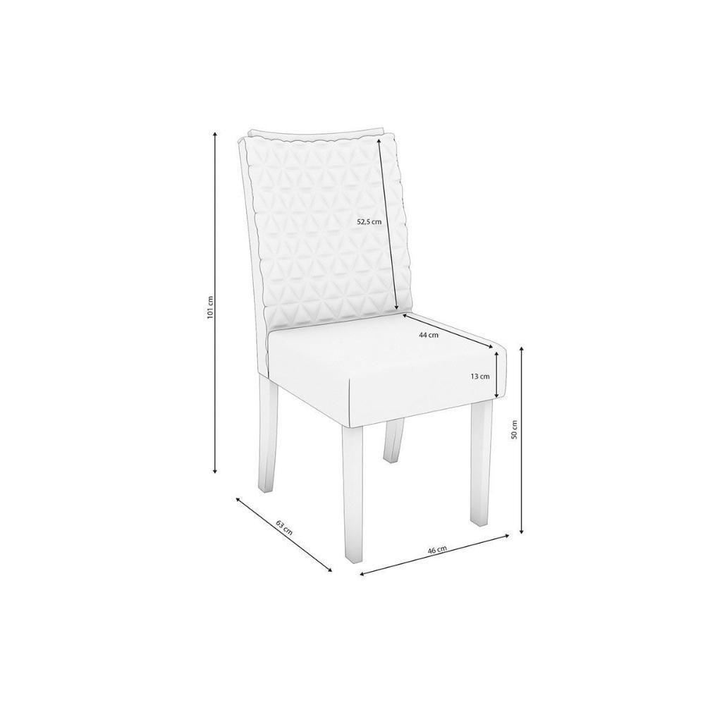 Cadeira Sala De Jantar 2cad129ng Kit 6 Un Nogueira-suede Preto A038 - Kappesberg - 2