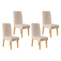 Cadeira Sala De Jantar Lia Kit 4 Un Cedro-linho Neve - Dj Móveis - 1