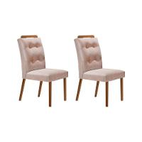 Kit 2 Cadeiras Sala Jantar Imperatriz 2 Un Madeira Capuccino-linho Bege Turim - Rufato - 5