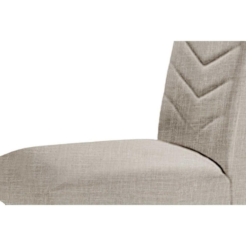 Cadeira Sala De Jantar Londrina Kit 2 Un Madeira Capuccino-suede Creme - Rufato - 5