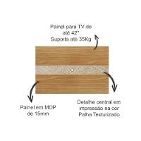 Rack Bancada Com Painel Para Tv Até 50 Pol Pa2913-r1479 2 Gavetas 136x88cm Natural-palha - Tecno Mobili - 3