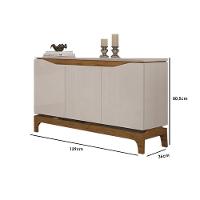 Buffet De Sala Jantar Nice 3 Portas Cedro-off White - Dj Móveis - 2