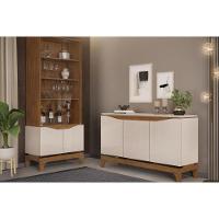 Buffet De Sala Jantar Nice 3 Portas Cedro-off White - Dj Móveis - 6