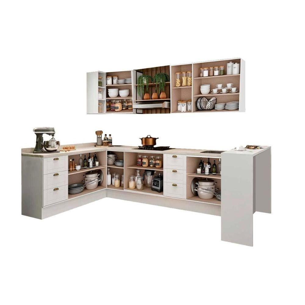 Cozinha Completa Bella 9 Peças (2aéreos+4balcões+1ilha+2complementos)c9p48 Branco - Carraro - 3