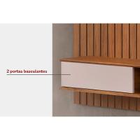 Painel Home Para Tv Até 70 Polegadas Lexus Ripado Com Prateleira E Nichos179x183cm Cedro-bali - Dj Móveis