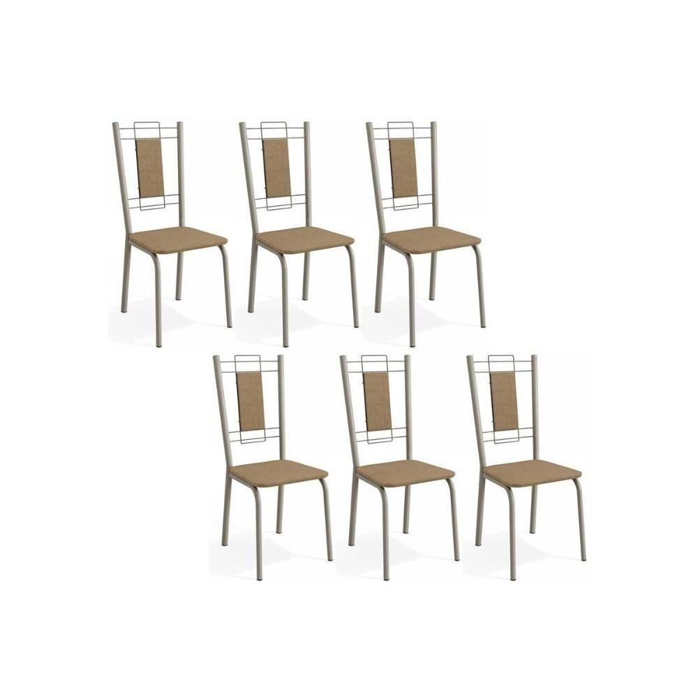 Cadeira Sala De Jantar Florença 2c005nk Aço Kit 6 Un Niquel - Capuccino - Kappesberg - 1
