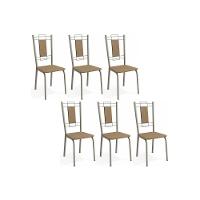 Cadeira Sala De Jantar Florença 2c005nk Aço Kit 6 Un Niquel - Capuccino - Kappesberg - 1