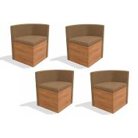 Kit 4 Cadeiras De Cozinha 4cad800 Freijó - Assento-encosto Caramelo D005 - Kappesberg - 1