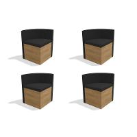 Kit 4 Cadeiras De Cozinha 4cad800 Freijó - Assento-encosto Suede Bege Geométric - Kappesberg - 2