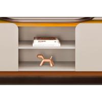 Rack Bancada Para Tv Até 75 Polegadas Nadine Com Nicho 220x60cm Bali-cedro - Dj Móveis - 5