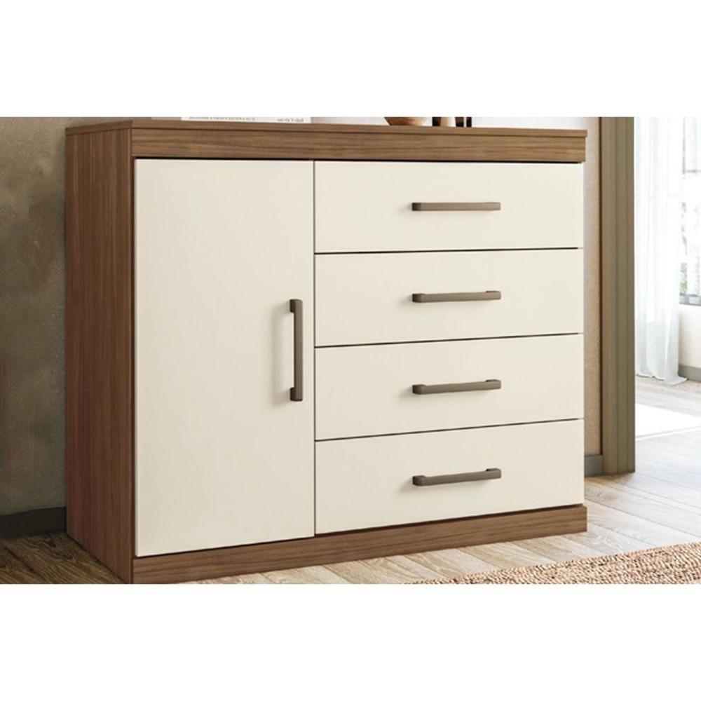 Cômoda Infantil 1.4 Plus C/ 1 Porta E 4 Gavetas Jatobá/areia - Santos Andirá - 1