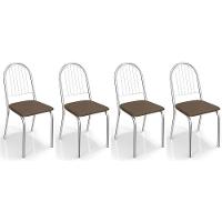 Cadeira Sala De Jantar Noruega 2c077 Kit 4 Un Cromado-marrom 21 - Kappesberg - 1