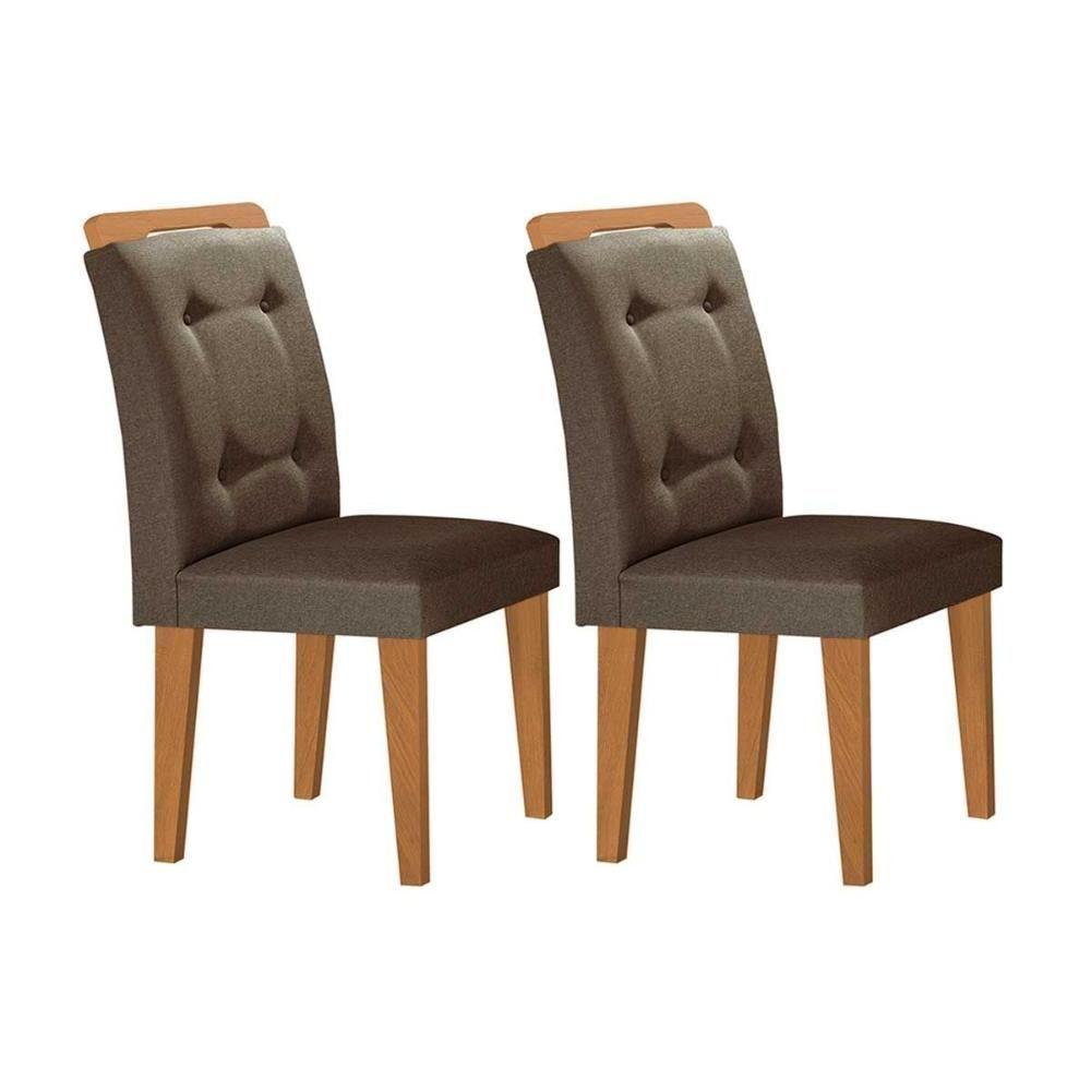 Kit 2 Cadeiras Sala Jantar Imperatriz 2 Un Madeira Capuccino-suede Capuccino - Rufato - 1