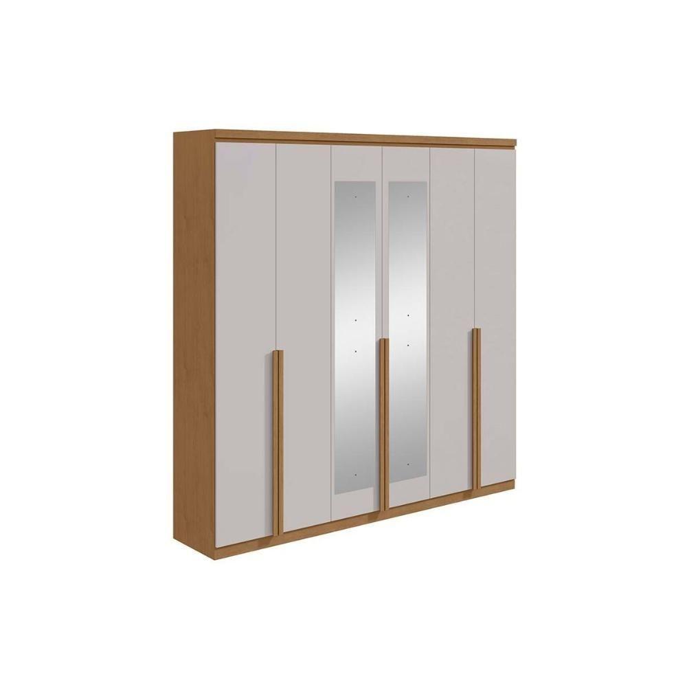 Guarda Roupa Casal 6 Portas (2 C- Espelho) E 4 Gavetas Alonzo New Branco - 6