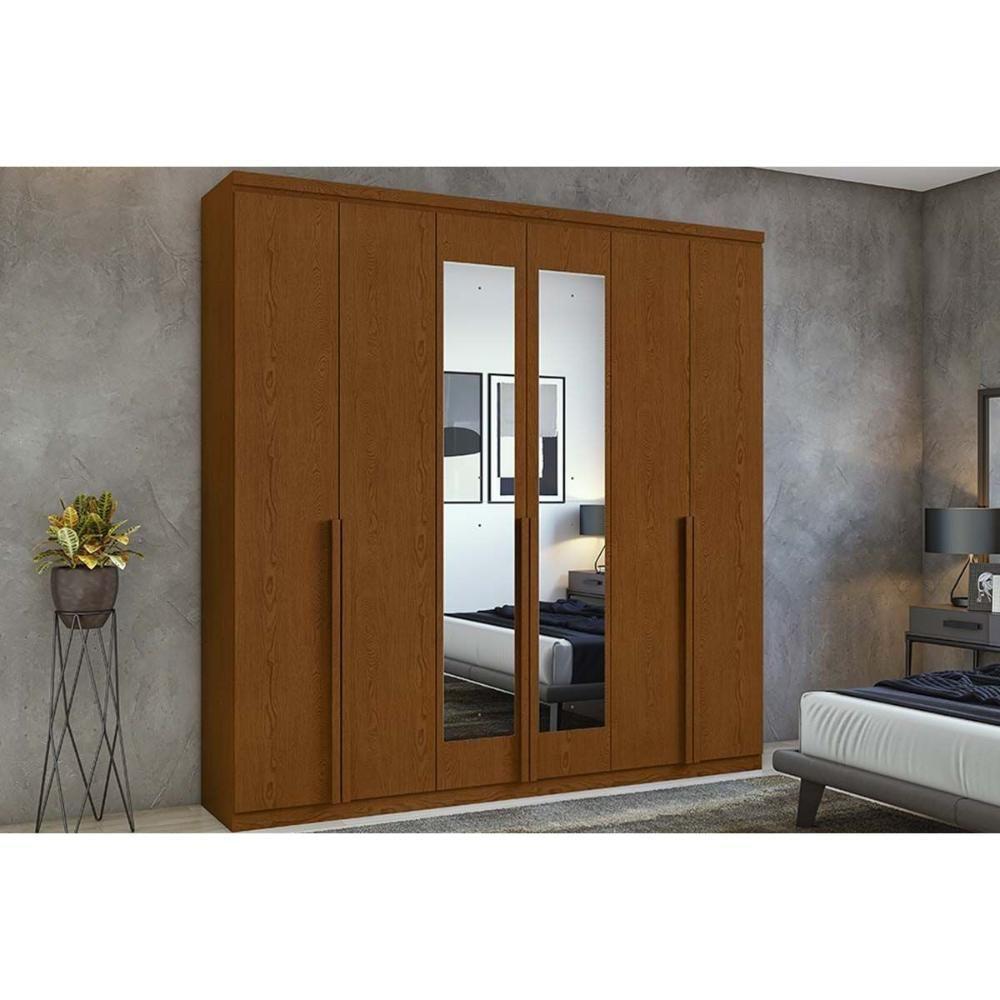 Guarda Roupa Casal 6 Portas (2 C- Espelho) E 4 Gavetas Alonzo New Branco - 10