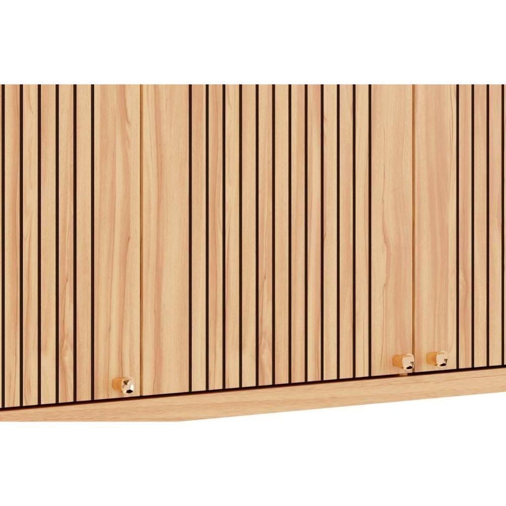 Armário Aéreo Cozinha Modulado Sauvignon Com 3 Portas Frisada 120cm Amendoa - Ronipa - 4