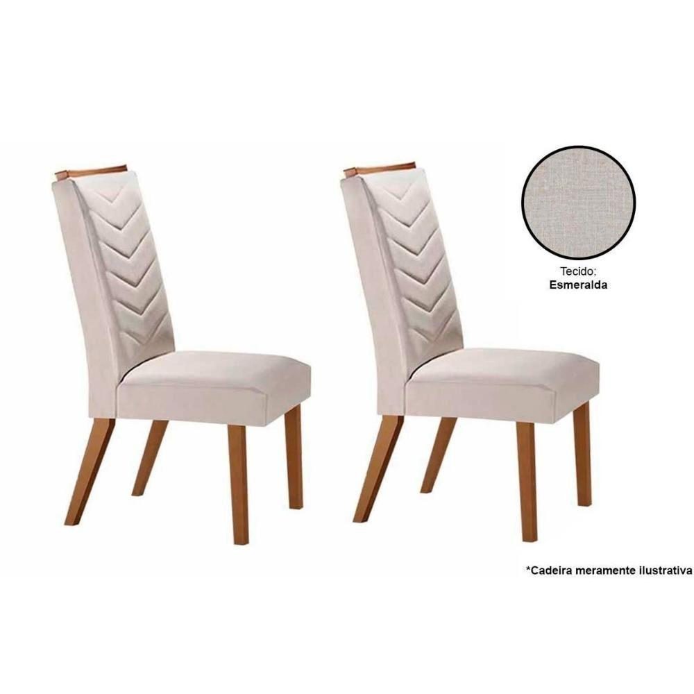 Kit 2 Cadeiras Sala Jantar Londrina 2 Un Madeira Capuccino-suede Creme - Rufato - 1