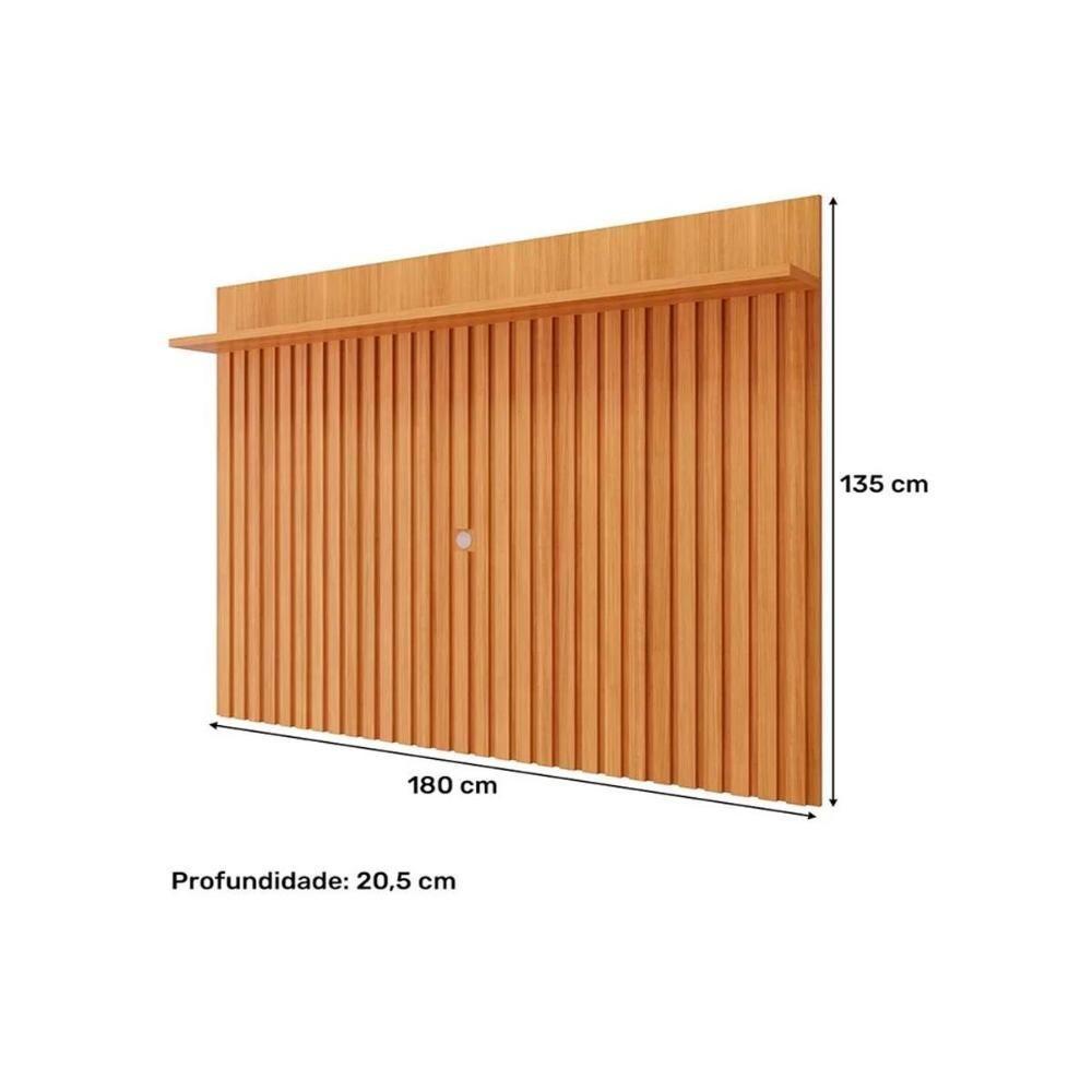 Home P/ Tv Até 70 Pol Paraty/trend Ripado 100% Mdf C/ 1 Porta 180x127cm Nature/off White - Permóbili - 4