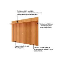 Home P/ Tv Até 70 Pol Paraty/trend Ripado 100% Mdf C/ 1 Porta 180x127cm Nature/off White - Permóbili - 5