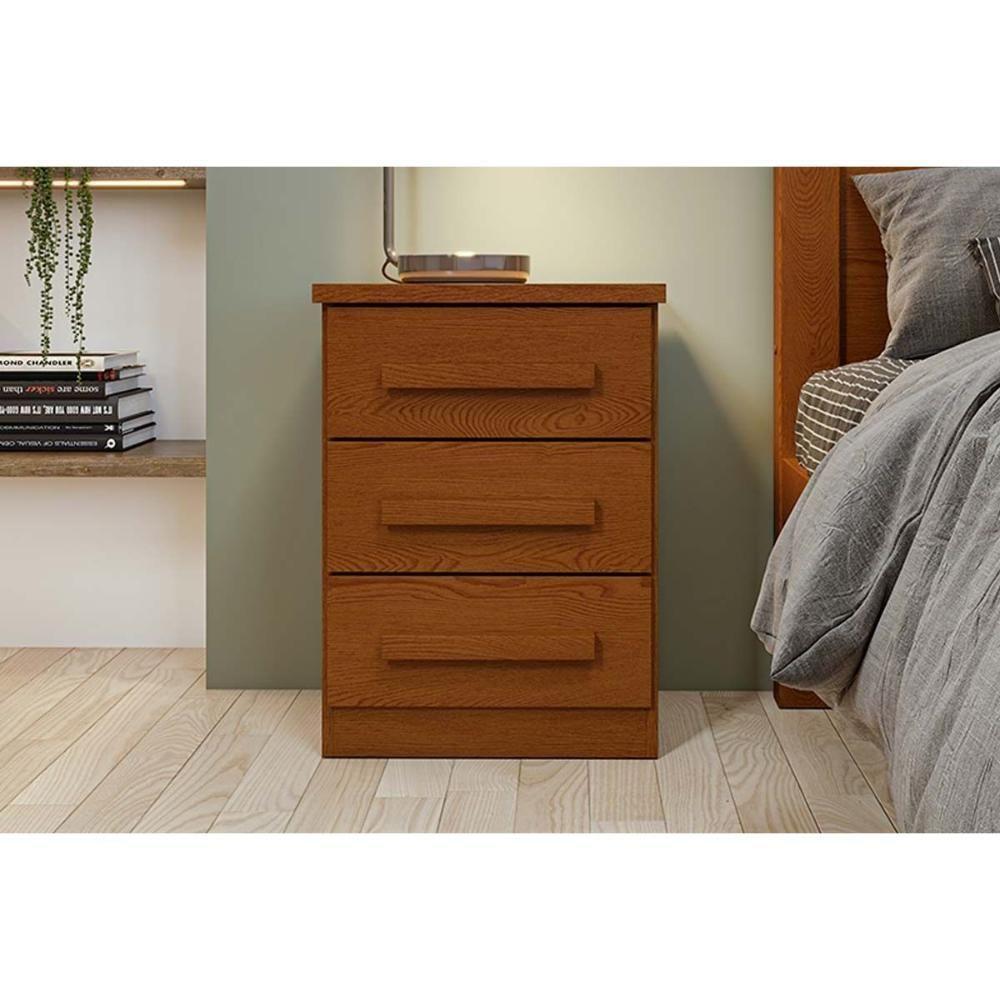 Mesa Cabeceira Baião C/ 3 Gavetas Frassino - Lopas - 1