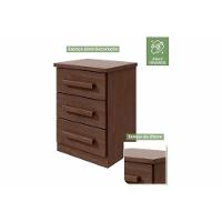 Mesa Cabeceira Baião C/ 3 Gavetas Frassino - Lopas