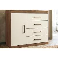 Cômoda Solteiro 1.4 Plus C/ 1 Porta E 4 Gavetas Jatobá/areia - Santos Andirá - 1
