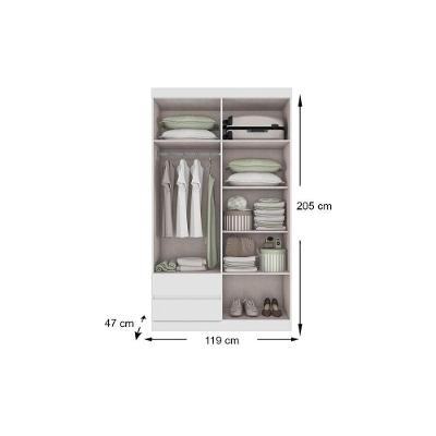 Guarda Roupa Solteiro 4 Portas E 2 Gavetas Zeus Branco