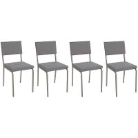 Cadeira Sala De Jantar Zaria 2c128 Kit 4 Un Niquel-cinza A050 Suede Suede - Kappesberg - 1
