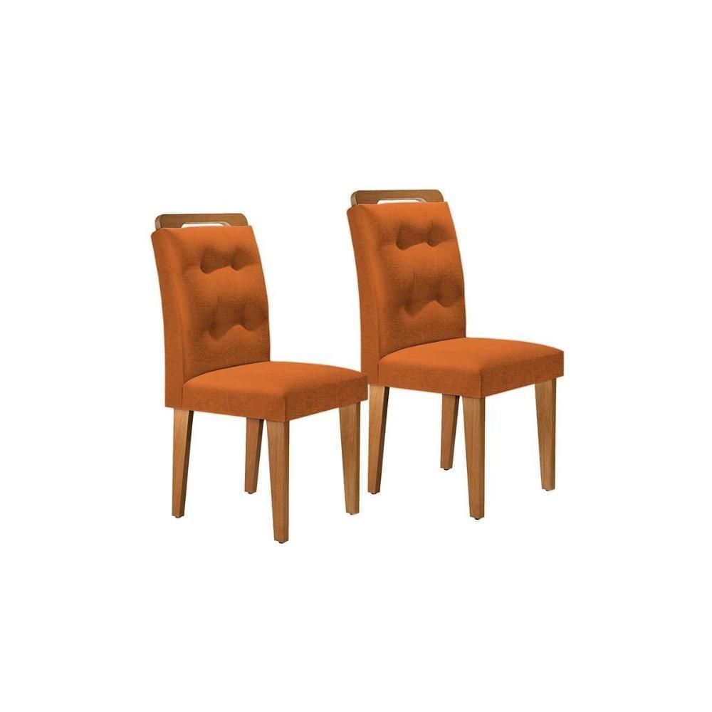 Kit 2 Cadeiras Sala Jantar Imperatriz 2 Un Madeira Capuccino-linho Bege Turim - Rufato - 4