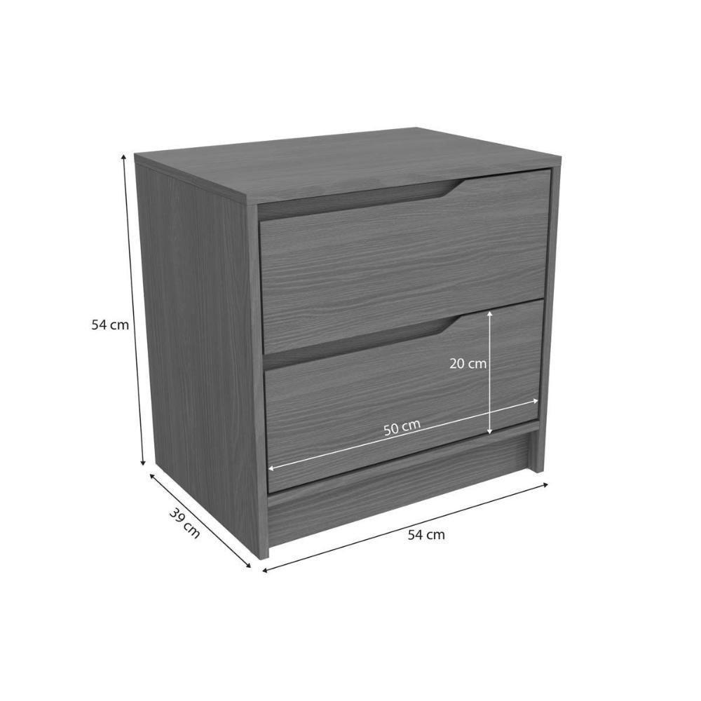 Mesa Cabeceira R261 C- 3 Gavetas Canela-azul - Kappesberg - 2