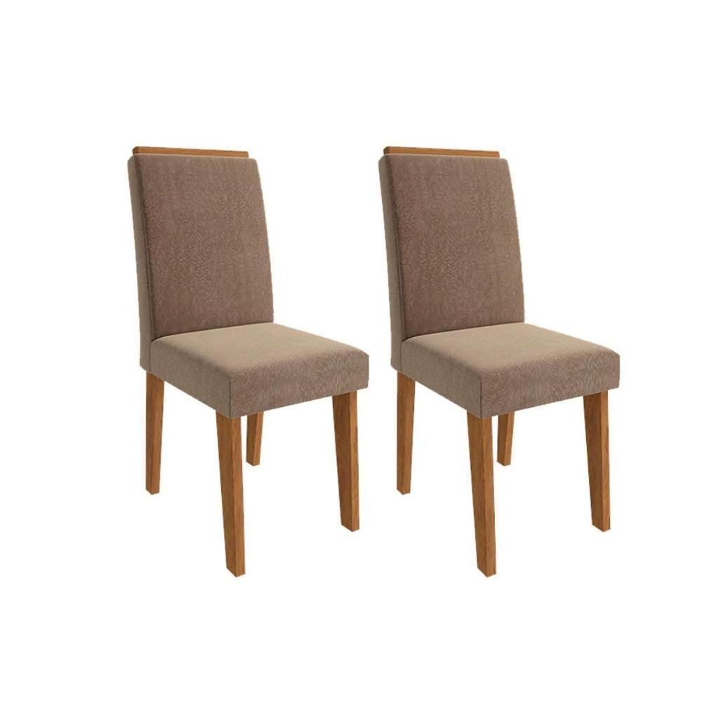 Kit 2 Cadeiras Sala Jantar Milena 2 Un Marrocos- Suede Bege - Cimol - 5