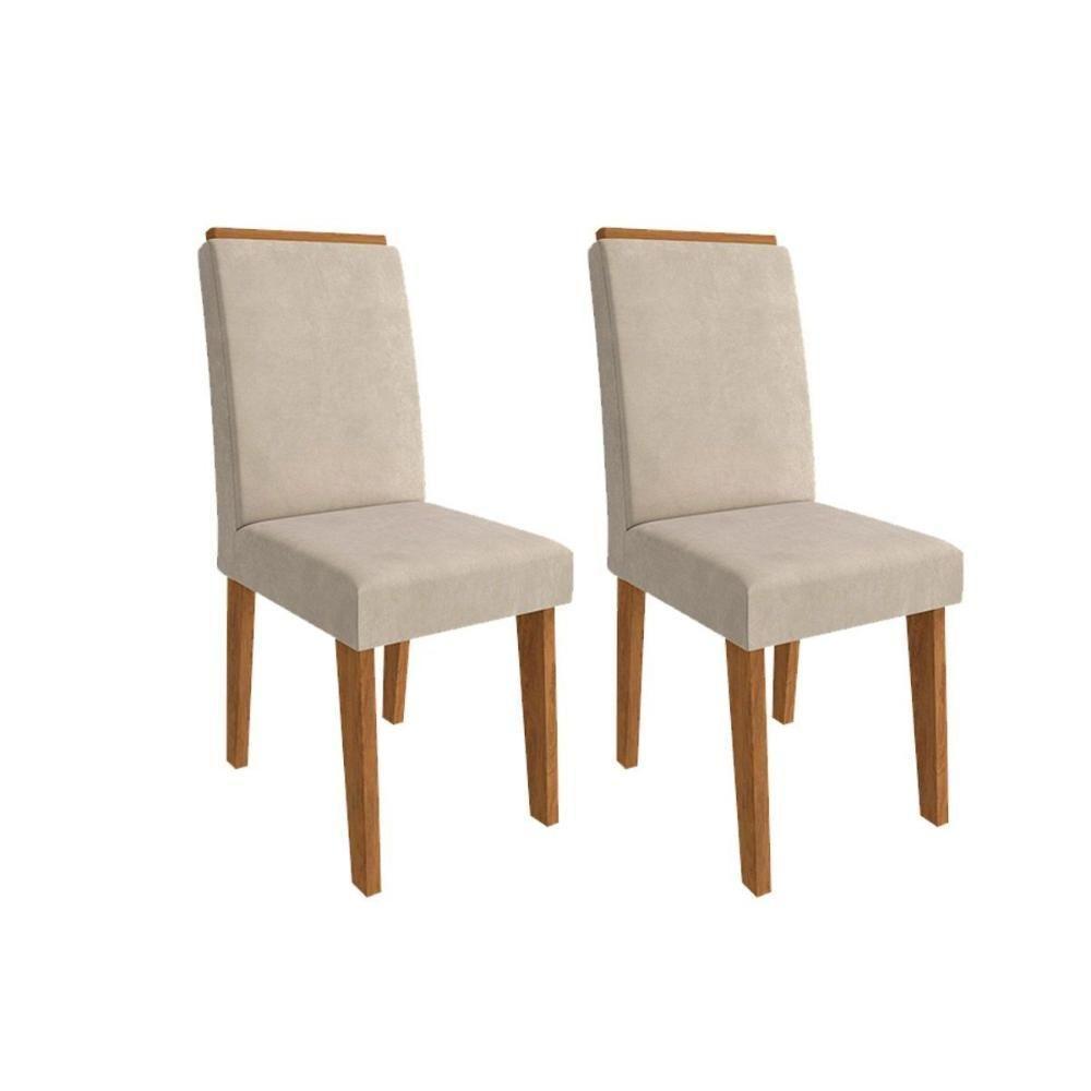 Kit 2 Cadeiras Sala Jantar Milena 2 Un Marrocos- Suede Bege - Cimol - 7