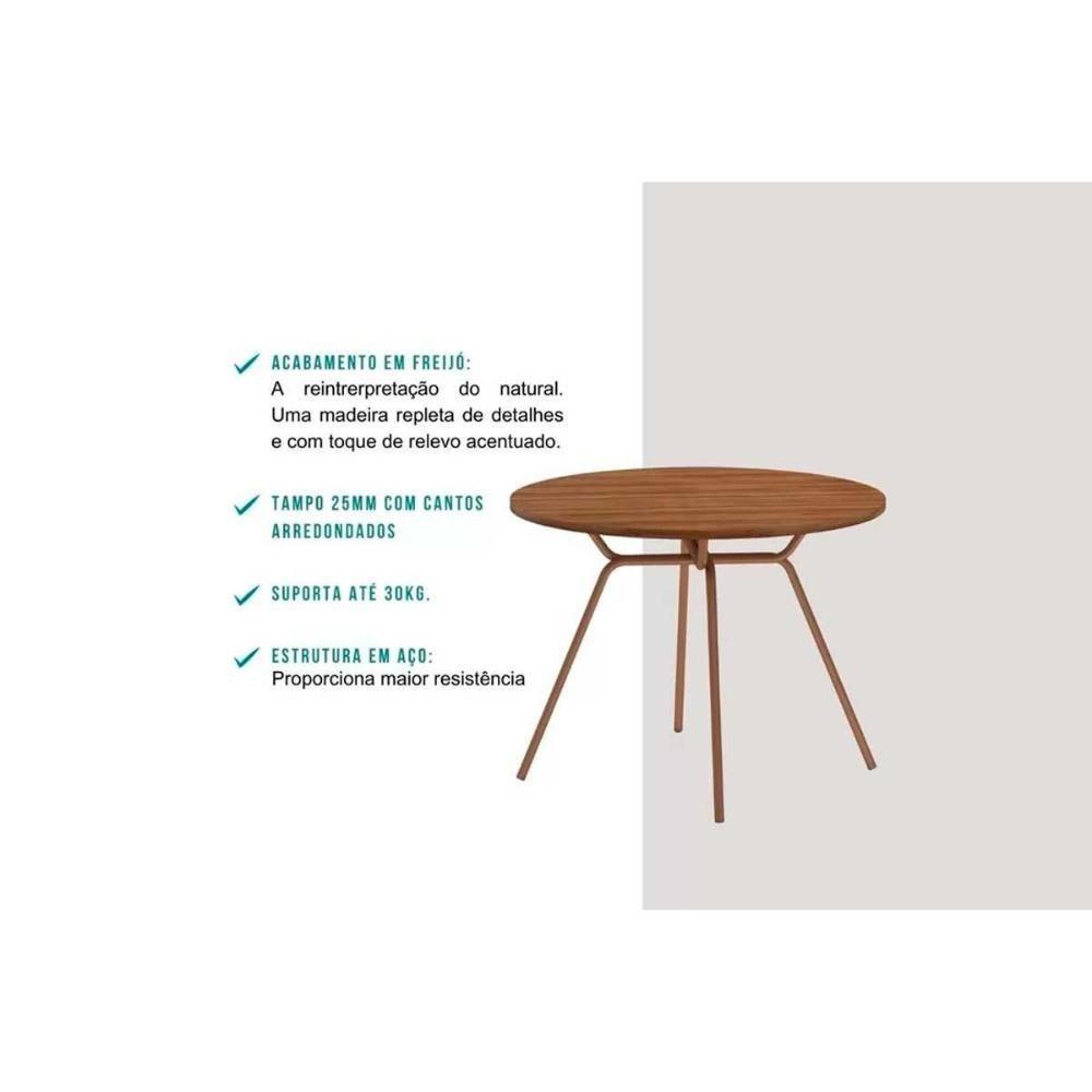 Sala De Jantar Completa 1588 C- Tampo Madeirado 100cm E 4 Cadeiras 1738 Preto - Carraro - 5