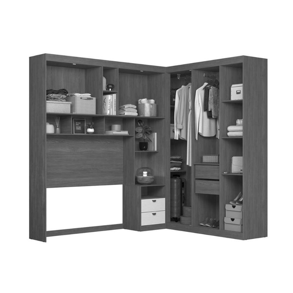 Quarto Casal Completo 2 Peças (1guardaroupa+1cômoda) Qc92 Jatoba/areia - Santos Andirá - 2