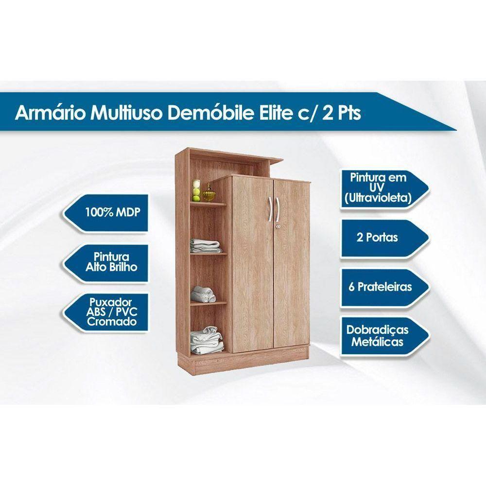 Armário Multiuso Lavanderia Elite C- 2 Portas Amendola-off White - Demóbile - 5