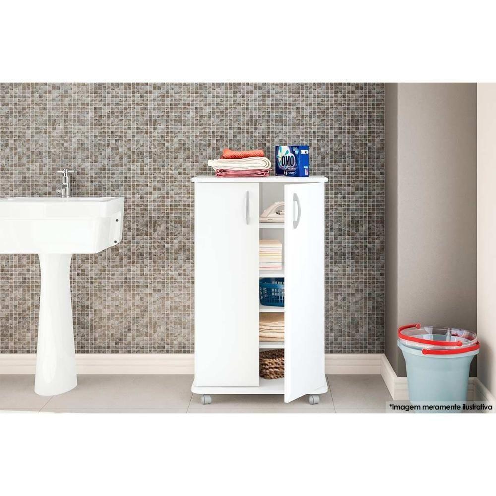 Bancada Multiuso P- área Serviço Limeira 99 C- 2 Portas C- Rodízio Branco - Politorno - 6