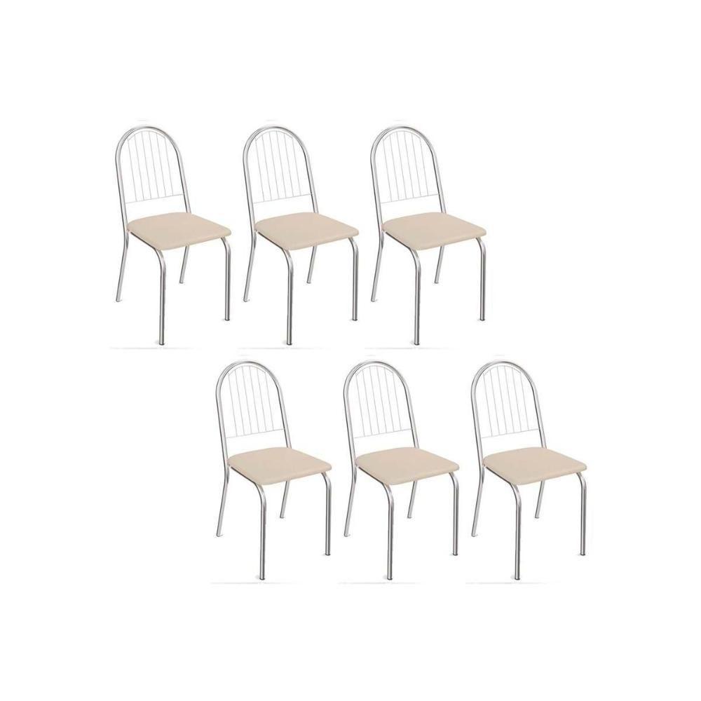 Cadeira Sala De Jantar Noruega 2c077 Kit 6 Un Cromada-nude 16 - Kappesberg - 1