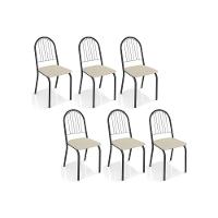 Cadeira Sala De Jantar Noruega 2c077 Kit 6 Un Preto Fosco-nude 16 - Kappesberg - 1