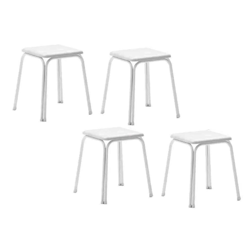 Mesa De Sala Jantar Dobrável E 4 Banquetas 1748 Branco - Carraro - 6