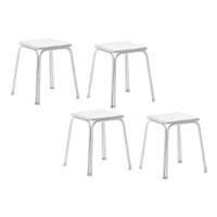 Mesa De Sala Jantar Dobrável E 4 Banquetas 1748 Branco - Carraro - 6