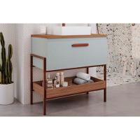 Gabinete De Banheiro Balcão Portinari 1 Porta Com cuba 80cm Pistache-freijo - Mgm - 1