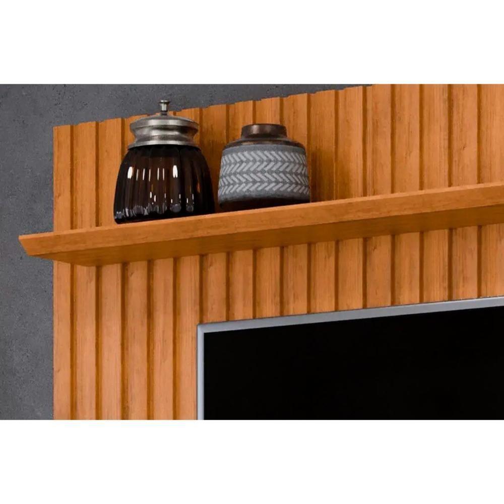 Home P/ Tv Até 70 Polegadas Enzo C/ Prateleira Nichos E Pés 200x188cm Cedro/bali - Dj Móveis - 6