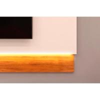 Painel Home Para Tv Até 75 Polegadas Nadine Com Led 219x136cm Off White-freijó - Dj Móveis - 6