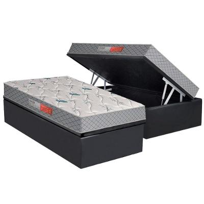 Conjunto Box Baú Solteiro Colchão Espuma Plumatex D26 Falcon Firme + Base Crc Suede Gray(88x188)