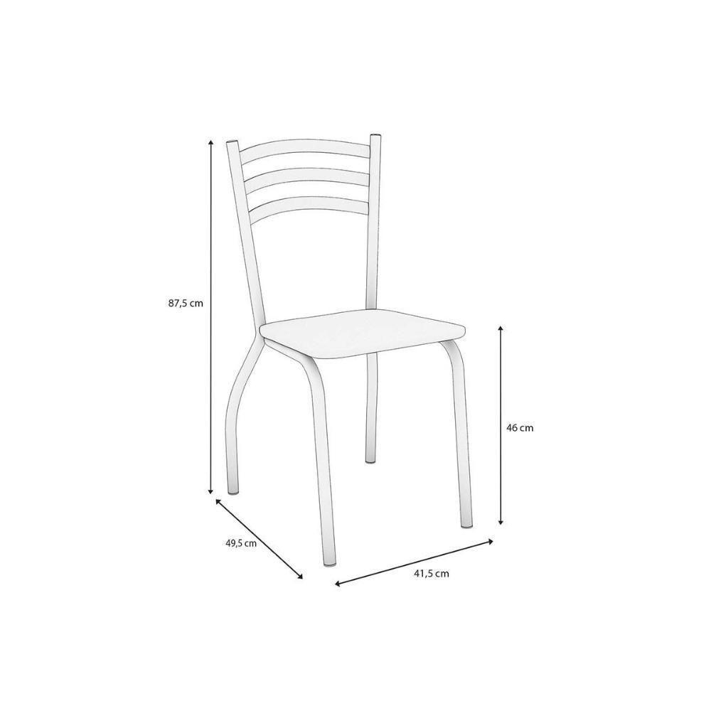 Cadeira Sala De Jantar Portugal 4c007nk Aço Kit 4 Uni Niquel-courano Preto - Kappesberg - 2